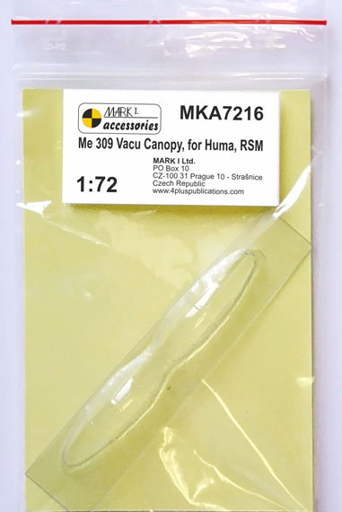 Mark I Models 1/72 Me309 Vacuum Canopy (2pcs.) (For HUMA, RS Model) รูปภาพ 1