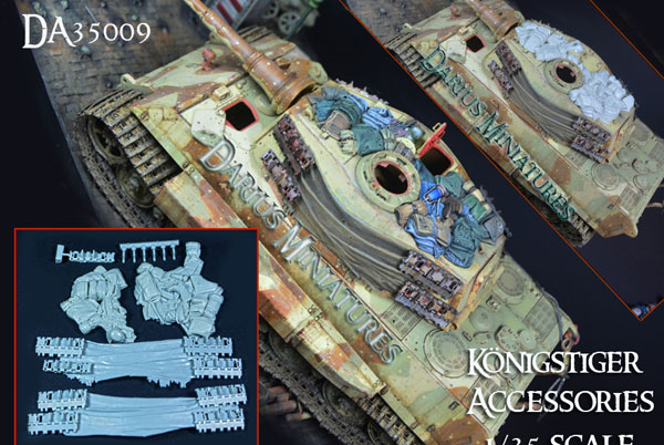 Darius Miniatures 1/35 WWII German King Tiger Heavy Tank Accessories Set รูปภาพ 1