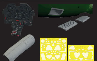 Eduard 1/32 P-51B Malcolm Hood Equipped "Look Plus" Instrument Panel w/Part Set (For Eduard)
